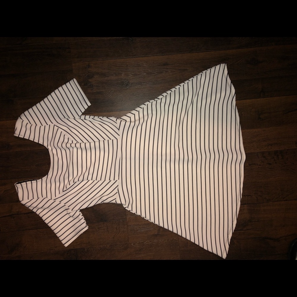 Black and white striped dress